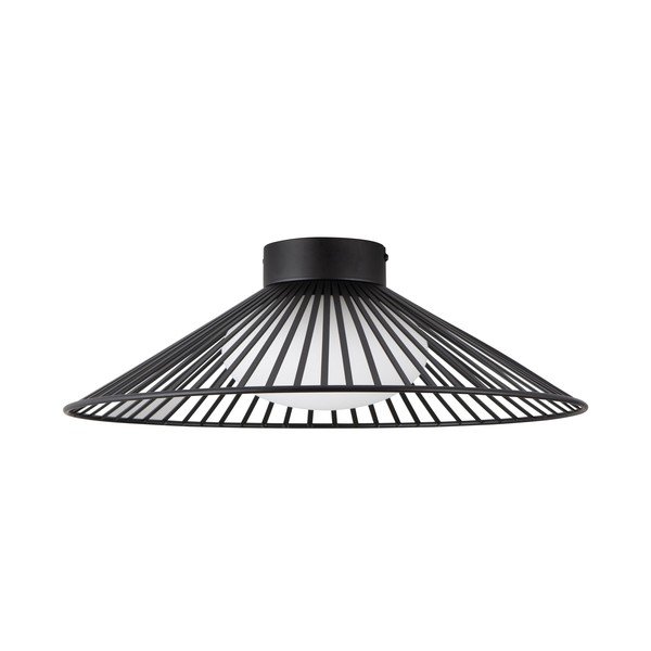 Matēti melna metāla LED griestu lampa ar stikla abažūru Brume – Nova Luce