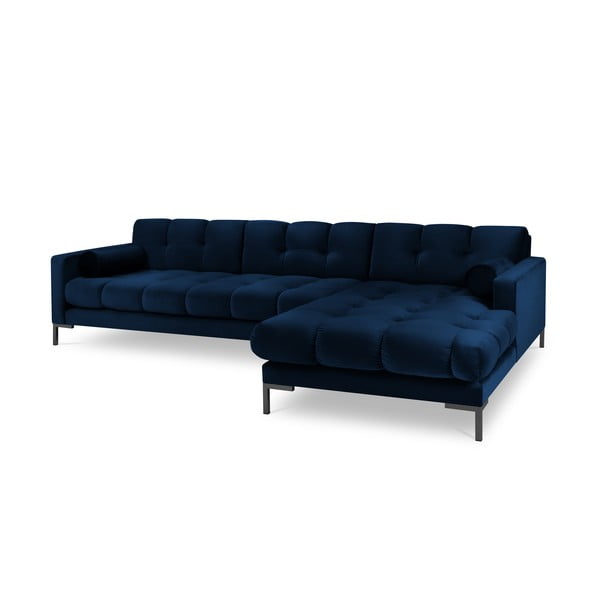 Tumši zils samta stūra dīvāns Cosmopolitan Design Bali, labais stūris-image-2