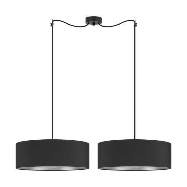 Melna divviru griestu lampa ar sudraba detaļām Sotto Luce Tres XL, ⌀ 45 cm