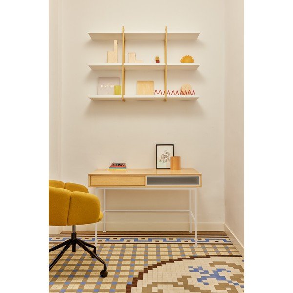 Darba galds ar ozolkoka imitācijas galda virsmu 60x120 cm Yoko – Teulat-image-1