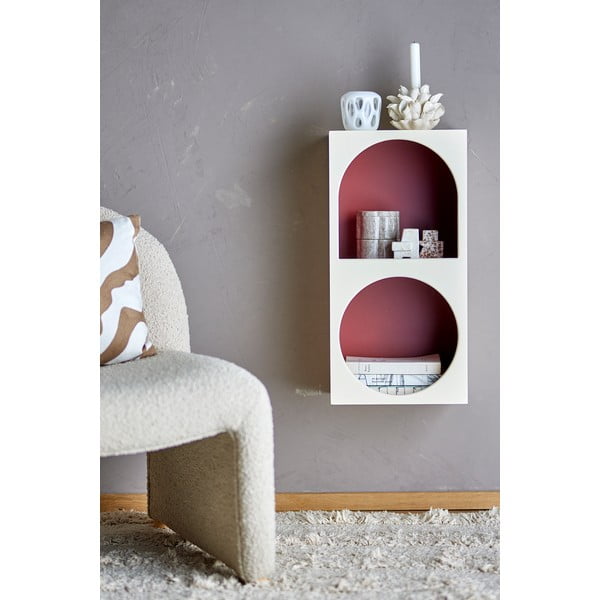 Sarkans/balts sienas grāmatplaukts 30x60 cm Graphia – Bloomingville-image-2