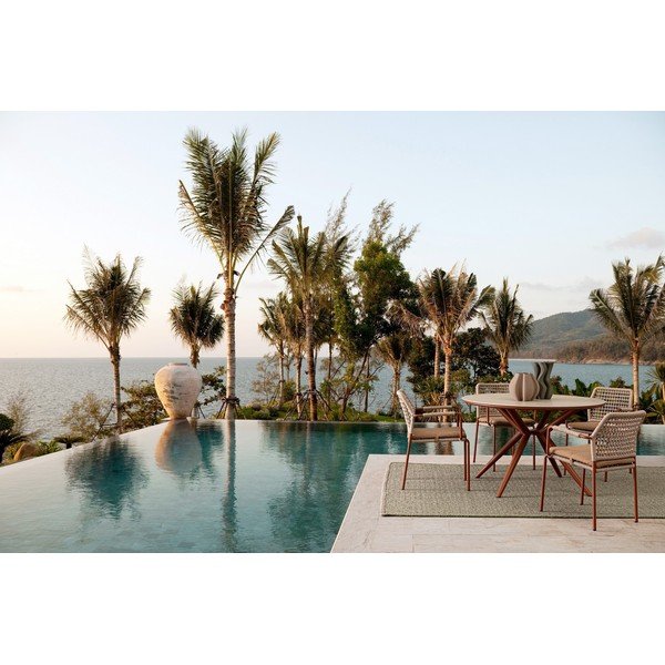 Apaļš dārza ēdamgalds ar akmens galda virsmu ø 120 cm Cabas – Bizzotto-image-1