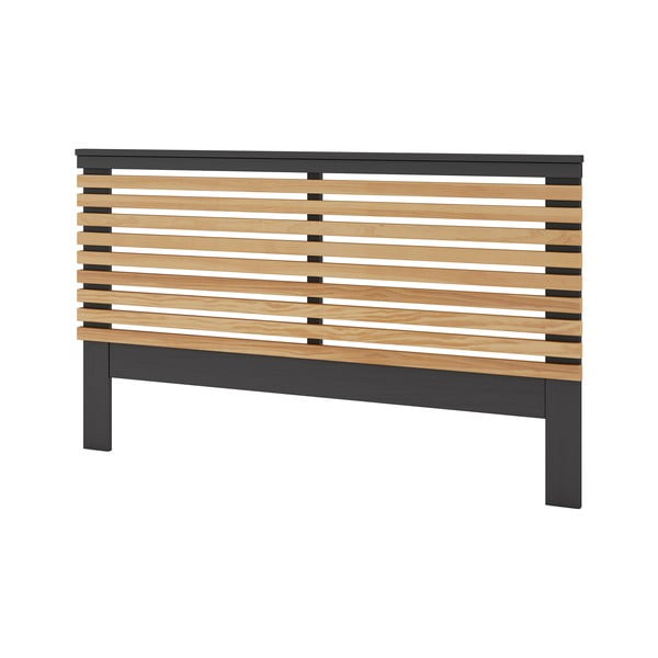 Melns/dabīga toņa priedes masīvkoka gultas galvgalis 163x100 cm Lavis – Marckeric-image-3