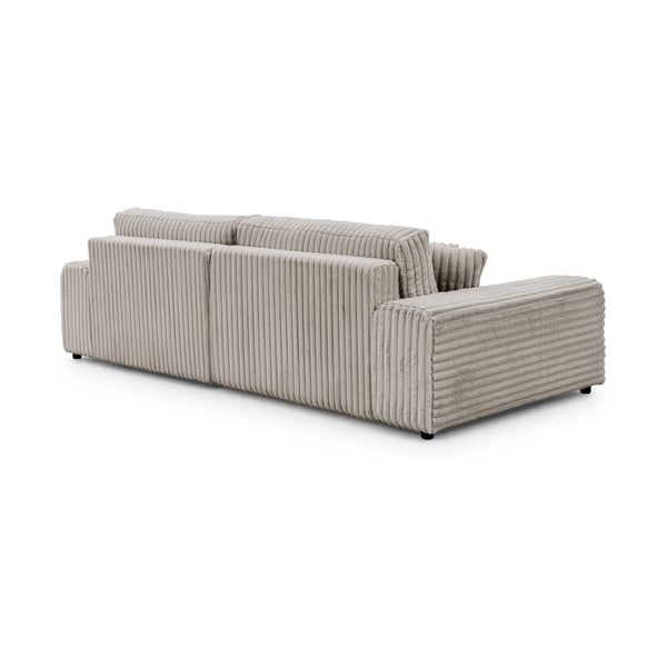 Gaiši pelēks izvelkams velveta stūra dīvāns ar uzglabāšanas vietu (ar labo stūri) Sarina – Ropez-image-3