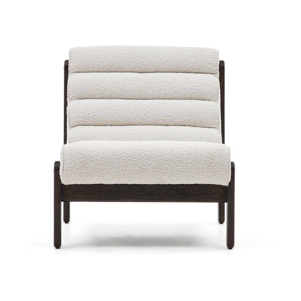 Balts atpūtas krēsls no buklē auduma Magira – Kave Home