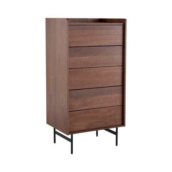 Tumša dabīga toņa kumode ar riekstkoka imitāciju 60x118,5x45 cm Örgryte – Jotex
