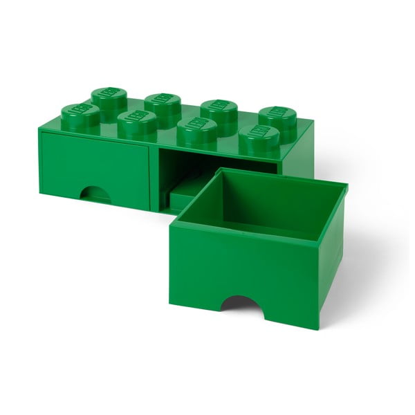 Zaļa uzglabāšanas kaste ar 2 atvilktnēm LEGO®-image-2