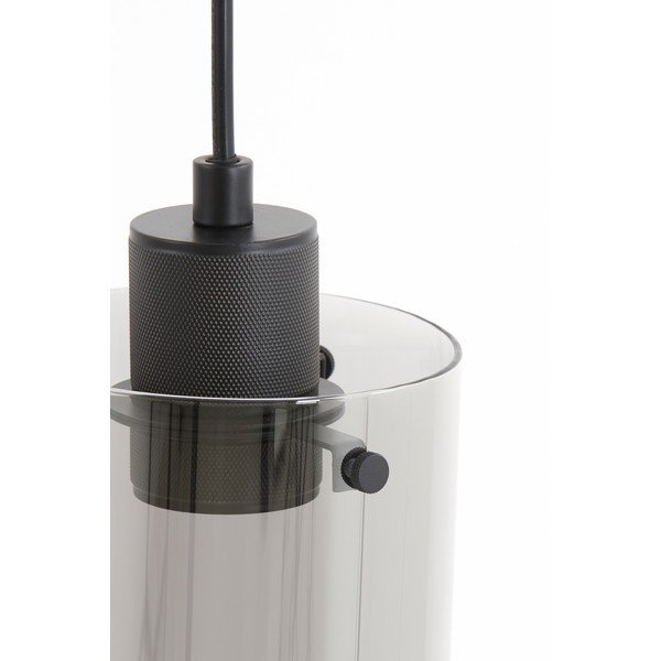 Melna griestu lampa ar stikla abažūru 65x12 cm Vancouver – Light & Living-image-1
