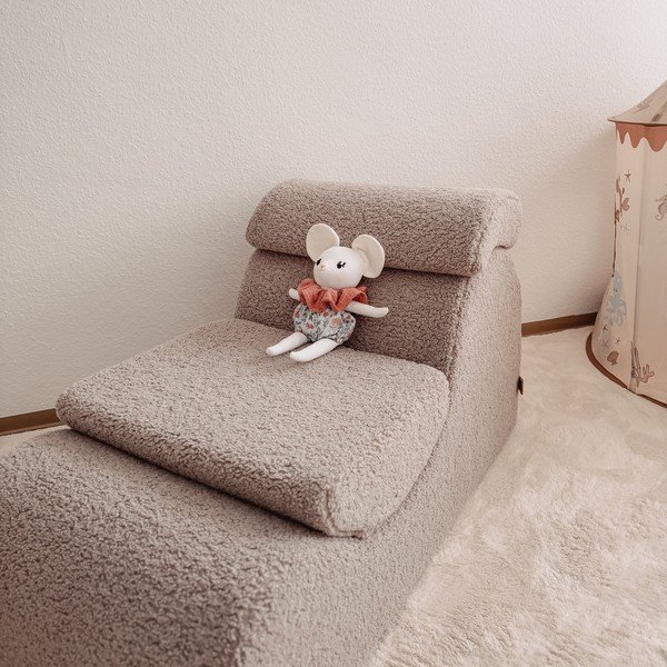 Bēšs velveta bērnu atpūtas krēsls Wave – Meowbaby-image-1