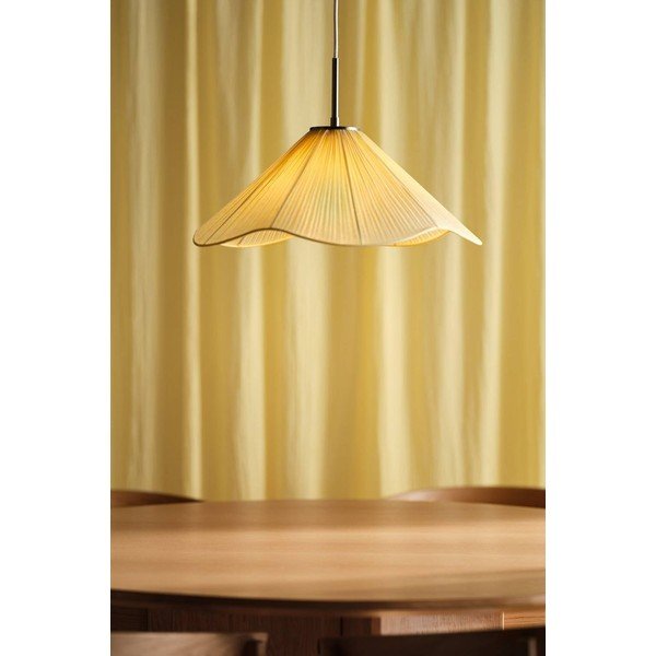 Dzeltena tekstila piekaramā lampa ø 50 cm Lunaria – Jotex-image-1