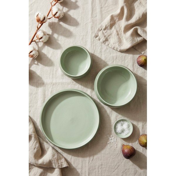 Zaļi akmensmasas šķīvji (4 gab.) ø 22 cm Aura Rondo – Bonami Selection-image-2