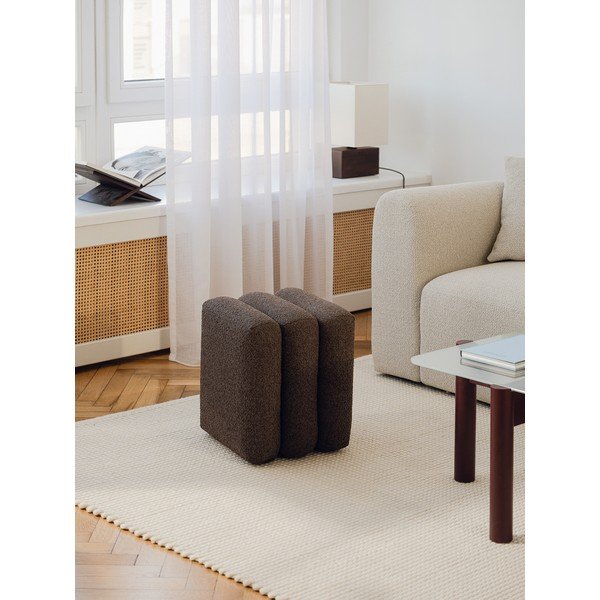 Brūns pufs no buklē auduma Radd – noo.ma-image-3