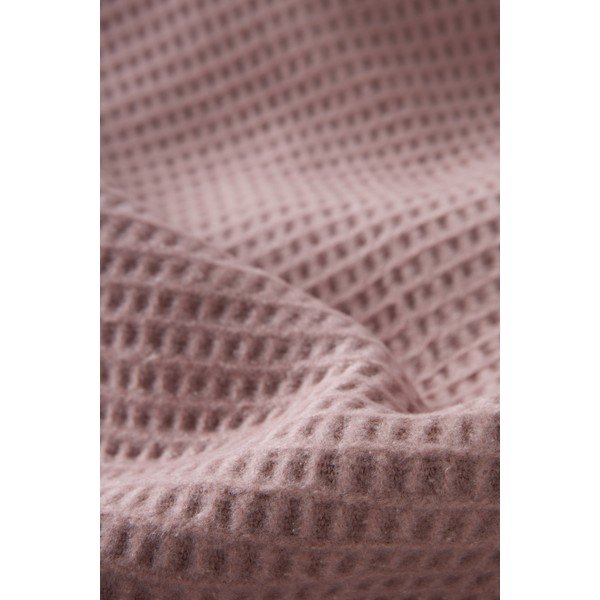 Rozā pleds no kokvilnas maisījuma 140x180 cm Basics Waffle – Euromant-image-2