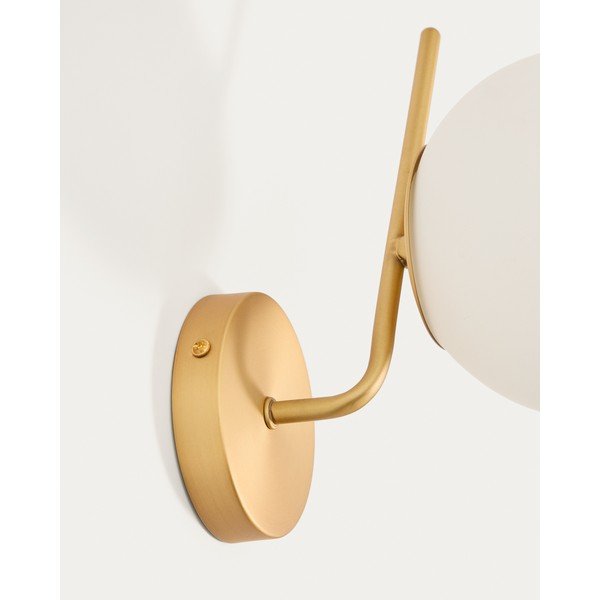 Balta/zelta krāsas metāla sienas lampa ø 15 cm Brisia – Kave Home-image-3