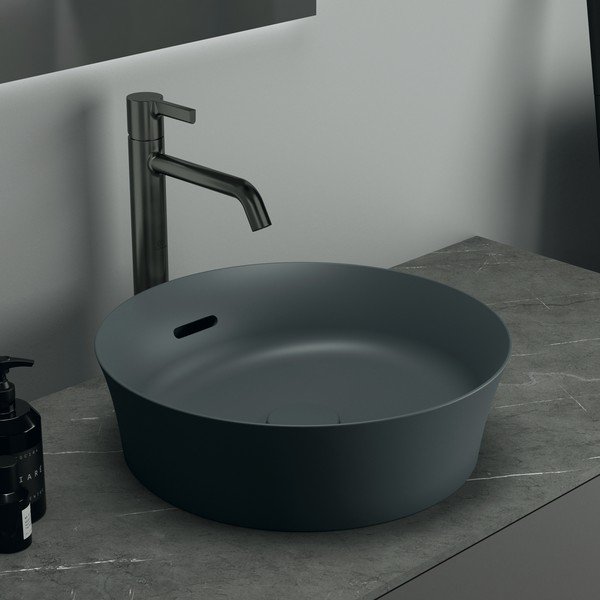 Pelēka keramikas apaļa izlietne ø 40 cm Ipalyss – Ideal Standard-image-1