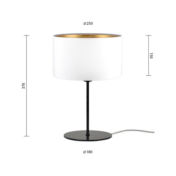 Balta galda lampa ar zelta detaļām Sotto Luce Tres S, ⌀ 25 cm-image-2