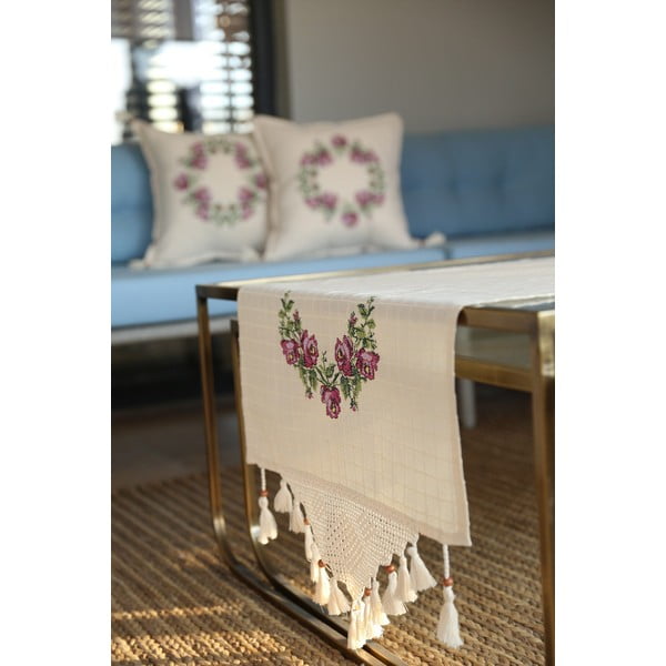 Kokvilnas galda celiņš 45x150 cm Cross – Oyo Concept-image-2