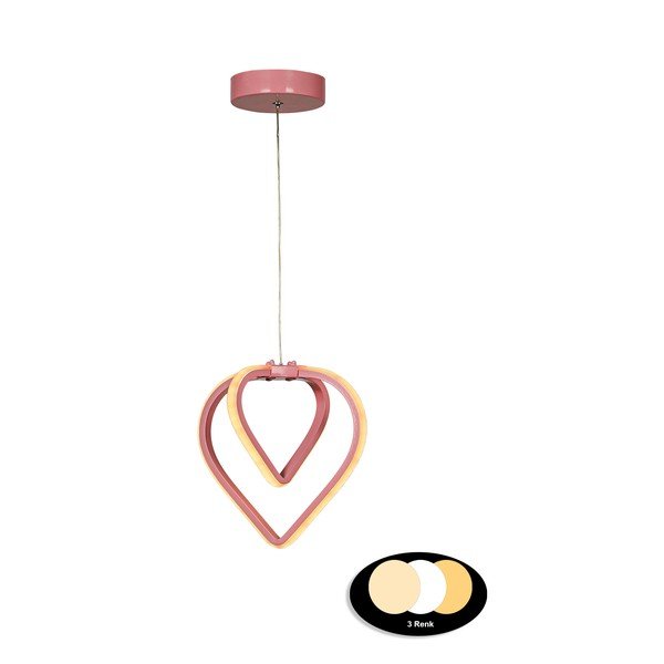 Rozā metāla LED piekaramā lampa ø 22 cm Sevinc – Squid Lighting-image-2