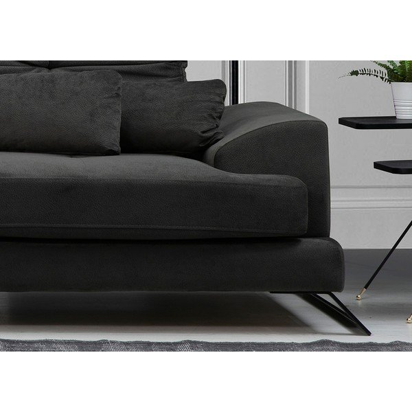 Tumši pelēks stūra dīvāns (ar kreiso stūri) Frido – Balcab Home-image-4