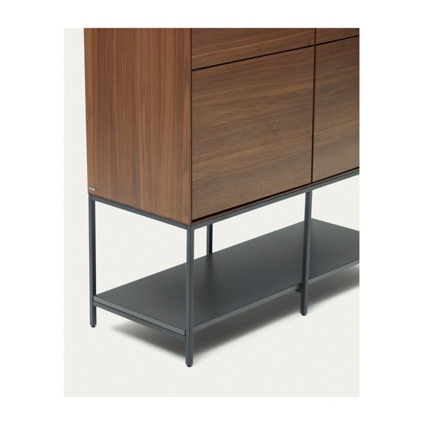 Dabīga toņa skapītis ar riekstkoka imitāciju 97,5x160 cm Vedrana – Kave Home-image-3