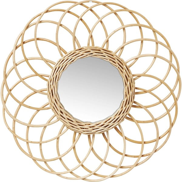 Sienas spogulis ar rotangpalmas rāmi Kare Design Swing, Ø 34 cm-image-1