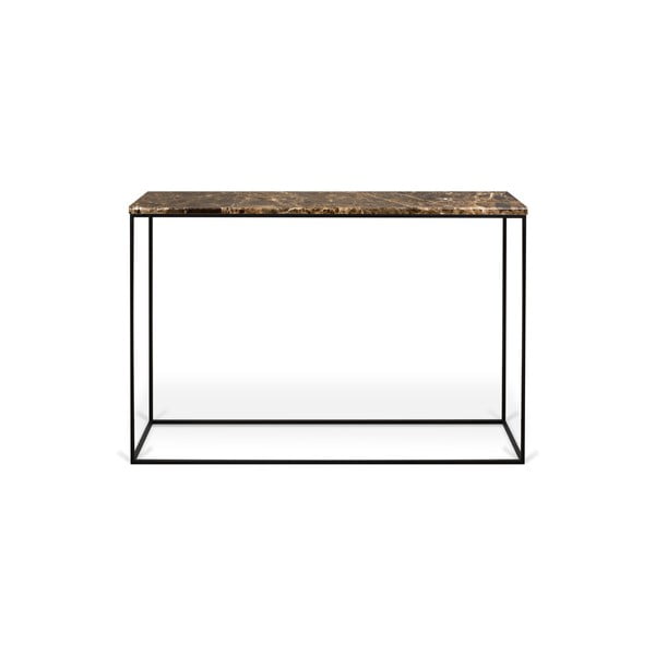 TemaHome Gleam konsoles galds ar brūnu marmora virsmu