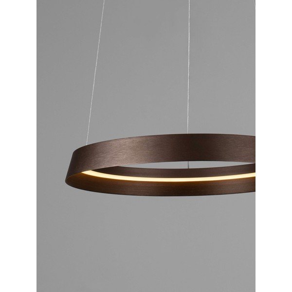 Brūna alumīnija LED piekaramā lampa ar regulējamu spilgtumu ar akrila stikla abažūru ø 45 cm Ormi – Nova Luce-image-3