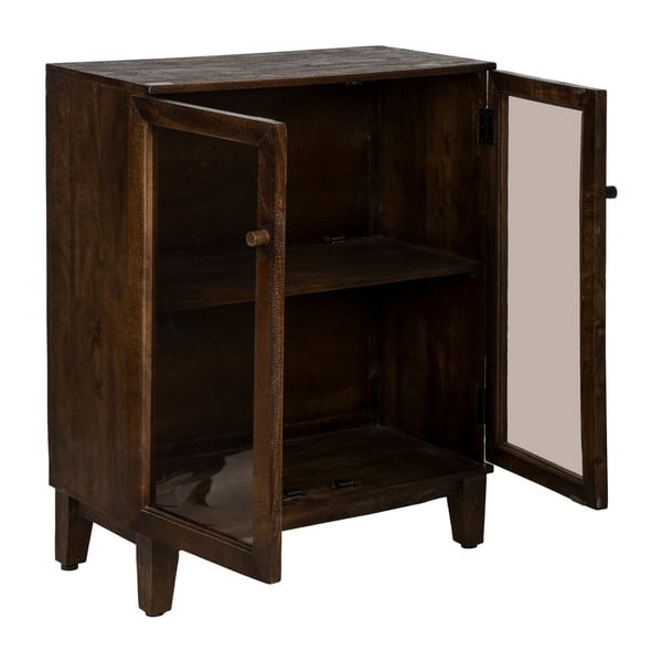 Brūna mango masīvkoka vitrīna 80x100x40 cm Ravi – Ixia-image-2