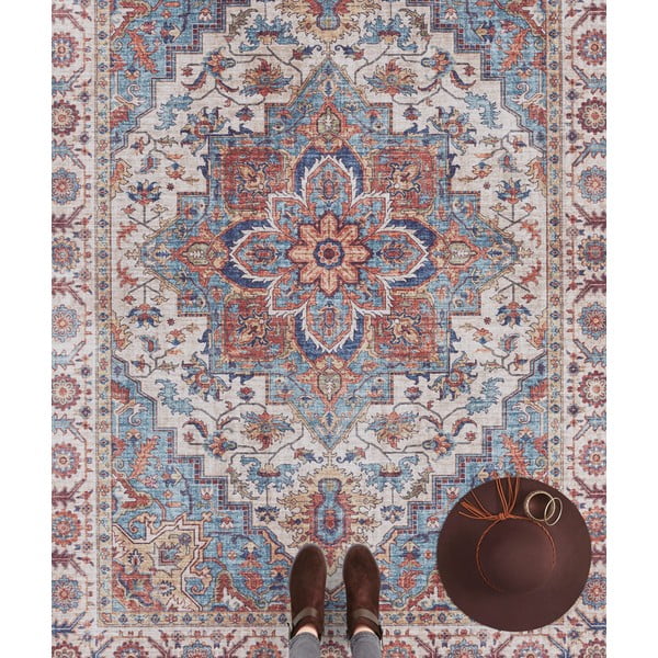 Sarkani zils paklājs Nouristan Anthea, 200 x 290 cm-image-2