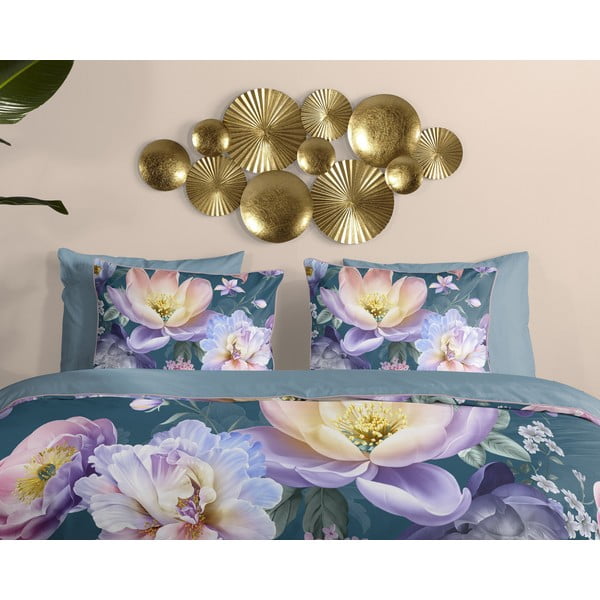 Zila vienguļamā/īpaši gara gultas veļa no kokvilnas satīna 140x220 cm Mirery – Descanso-image-2