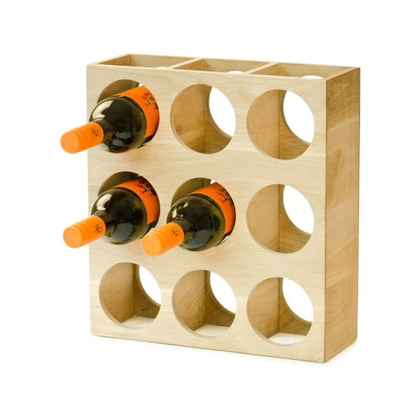 Deviņu vīna pudeļu statīvs