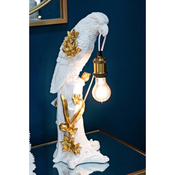 Balta/zelta krāsas galda lampa (augstums 50,5 cm) Parrot – Mauro Ferretti-image-1