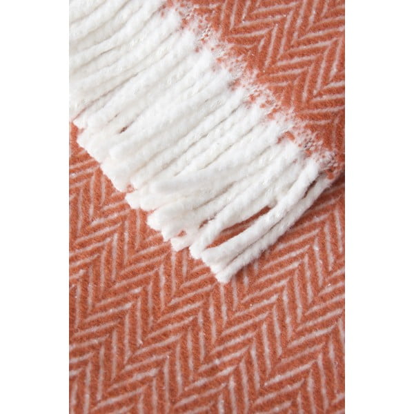 Terakotas krāsas pleds ar kokvilnu Euromant Skyline, 140 x 180 cm-image-2