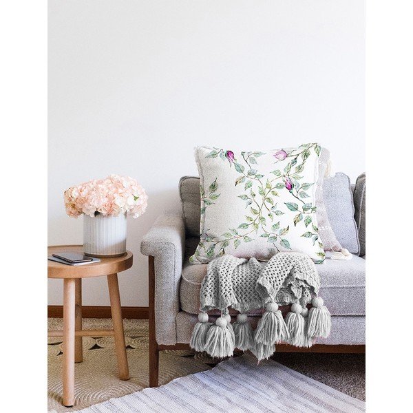 Bēša spilvendrāna ar kokvilnas maisījumu Minimalist Cushion Covers Roses, 55 x 55 cm-image-2