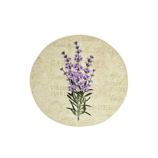 Vannas paklājiņš ar violetu ziedu motīvu Foutastic Violet Circle, diametrs 100 cm