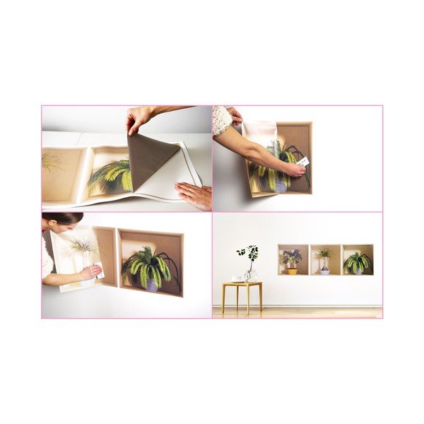 3 uzlīmju komplekts ar 3D efektu Ambiance Cactus-image-2