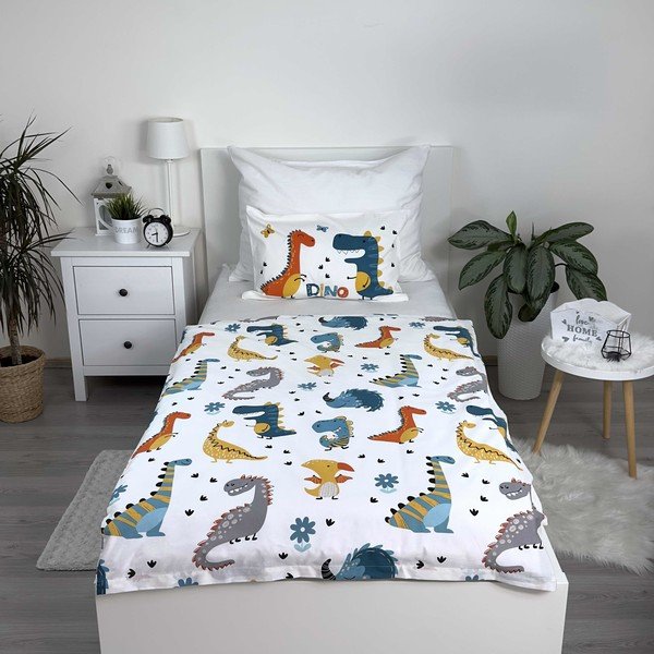 Kokvilnas bērnu gultas veļa 100x135 cm Dino World – Jerry Fabrics-image-2