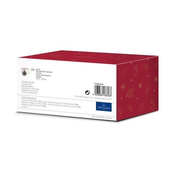2 baltu porcelāna krūžu komplekts ar Ziemassvētku motīvu Villeroy & Boch X-mas tree-image-1
