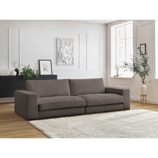 Pelēkbrūns velveta dīvāns 274 cm Leonard – Bobochic Paris-image-1