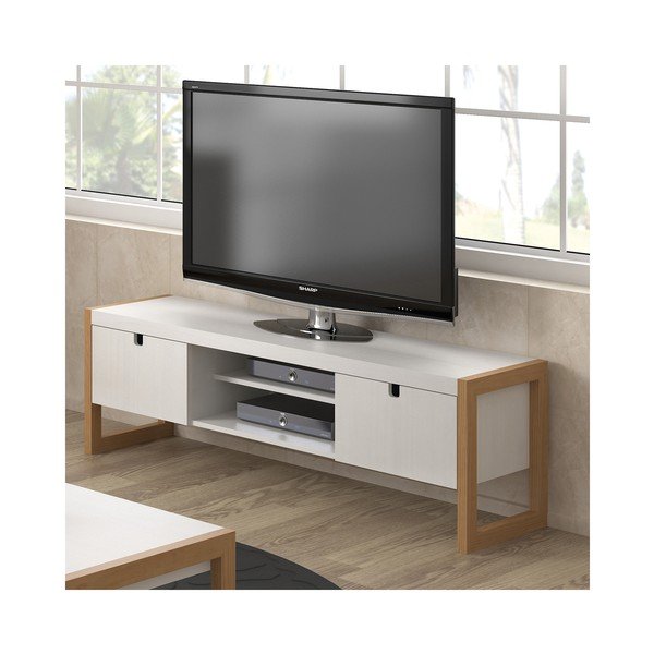 Balts TV galdiņš Marckeric Square, 140 x 45 cm-image-3