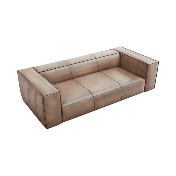 Gaiši brūns ādas dīvāns 227 cm Madame – Windsor & Co Sofas-image-3