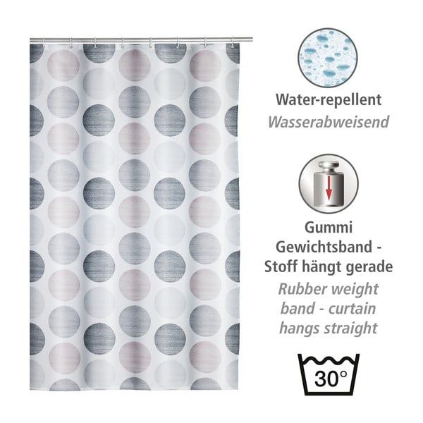Dušas aizkars 180x200 cm Pastel Dots – Wenko-image-3
