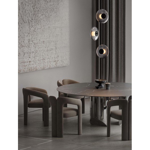 Matēti melna stikla LED piekaramā lampa ar regulējamu spilgtumu ø 35 cm Ballet – Nova Luce-image-1