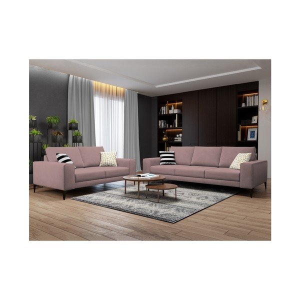 Cosmopolitan Design Lugano pulverveida rozā divvietīgais dīvāns-image-4