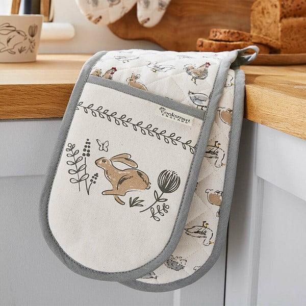 Dubultie kokvilnas cimdi Cooksmart ®Country Animals-image-1