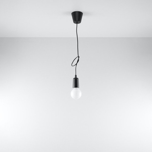 Melna piekaramā lampa 9x9 cm Rene – Sollux-image-3