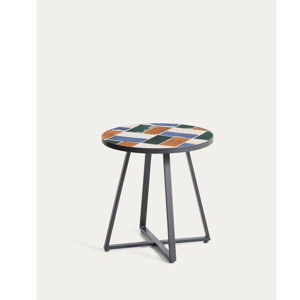 Apaļš dārza galdiņš ar keramikas virsmu ø 45 cm Tella – Kave Home-image-4
