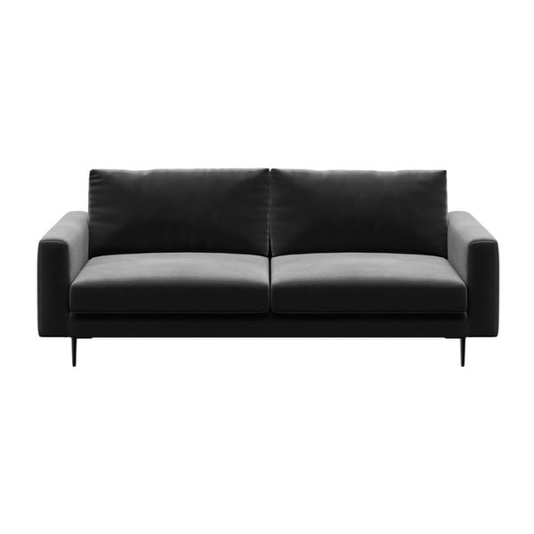 Tumši pelēks samta dīvāns Devichy Levie, 222 cm