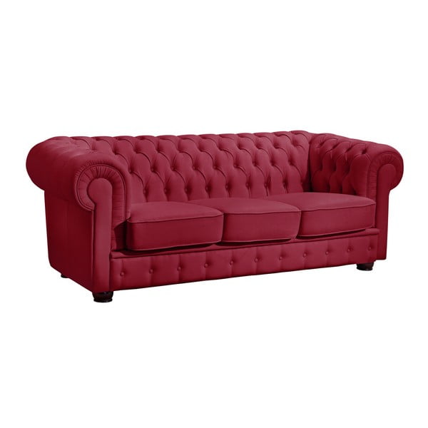 Sarkans mākslīgās ādas dīvāns Max Winzer Bridgeport, 200 cm