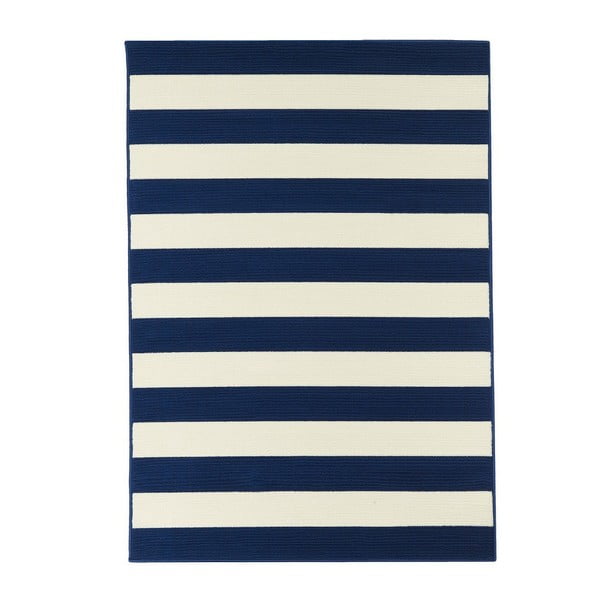Zils un balts āra paklājs Floorita Stripes, 133 x 190 cm